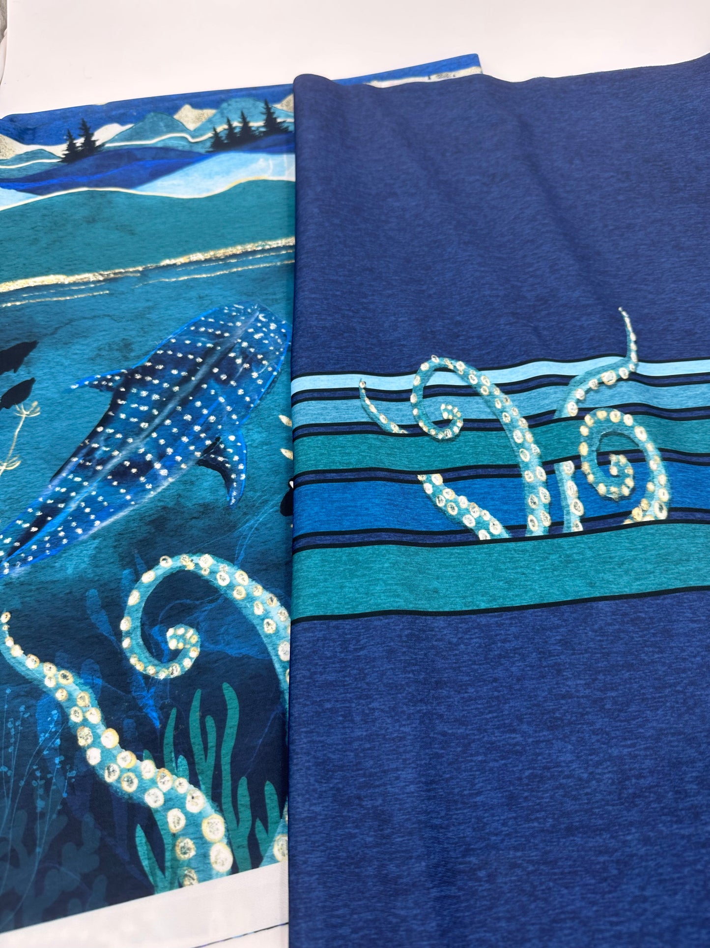 Athletic French Terry: Tentacle Stripes