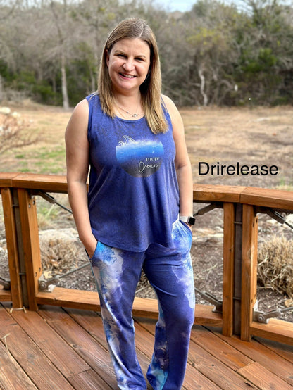 Athletic French Terry: Ocean Panel