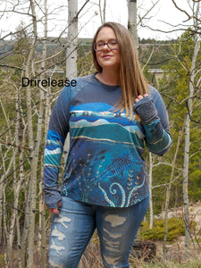 Athletic French Terry: Ocean Border Panel (grainline)