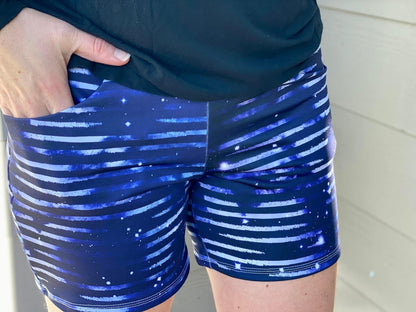 Athletic French Terry: Linear Space Stripes