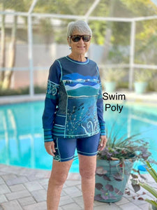 Athletic French Terry: Ocean Border Panel (grainline)
