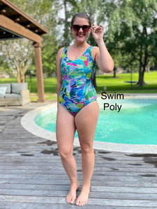 Swim Poly: Tropical Brushstrokes