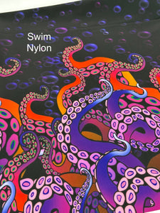 Swim Nylon: Kraken Border Panel (grainline)