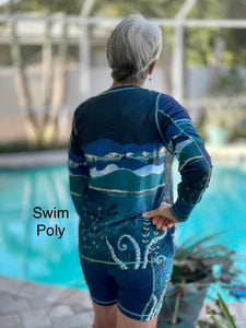 Athletic French Terry: Ocean Border Panel (grainline)