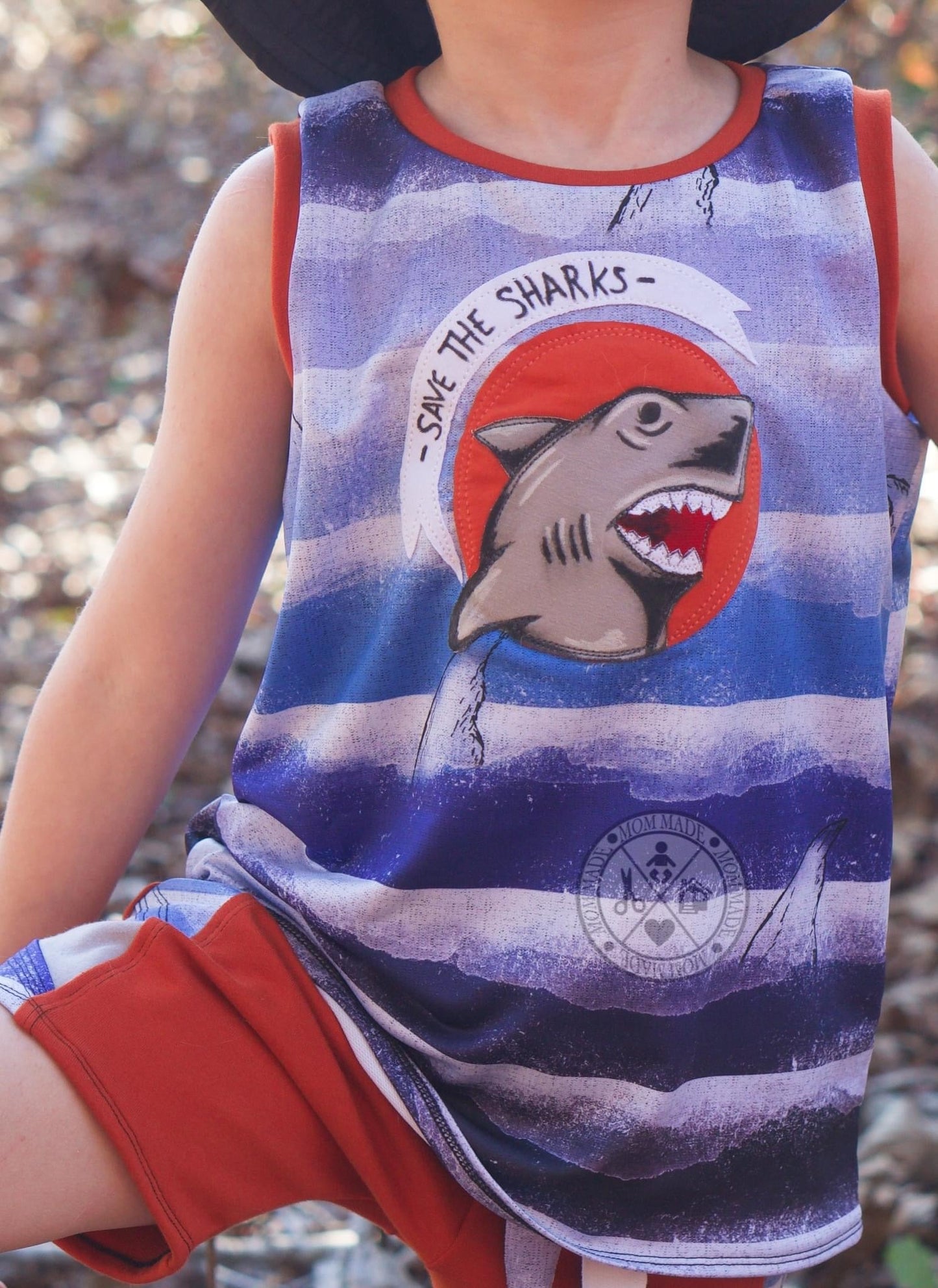 Athletic French Terry: Shark Stripes