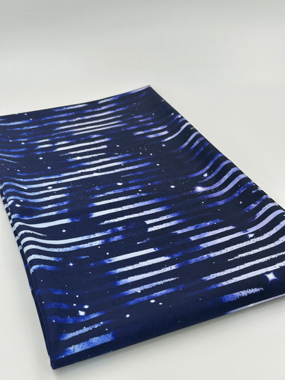 Athletic French Terry: Linear Space Stripes