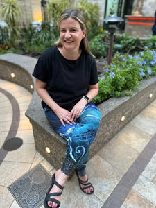 Athletic French Terry: Ocean Border Panel (grainline)