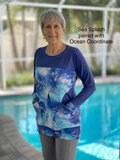 Brushed Jersey: Sea Splash