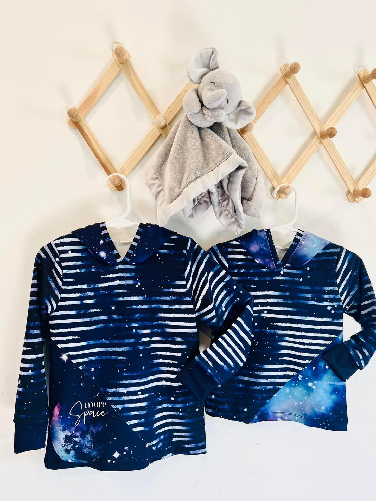 Athletic French Terry: Linear Space Stripes