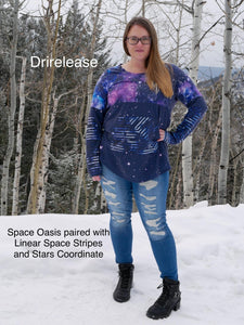Brushed Jersey: Linear Space Stripes
