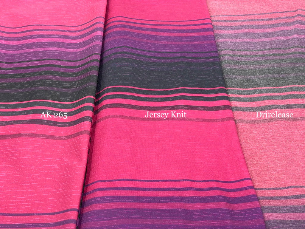 Brushed Jersey: Pink/Purple Stripes (Remnant: 35")