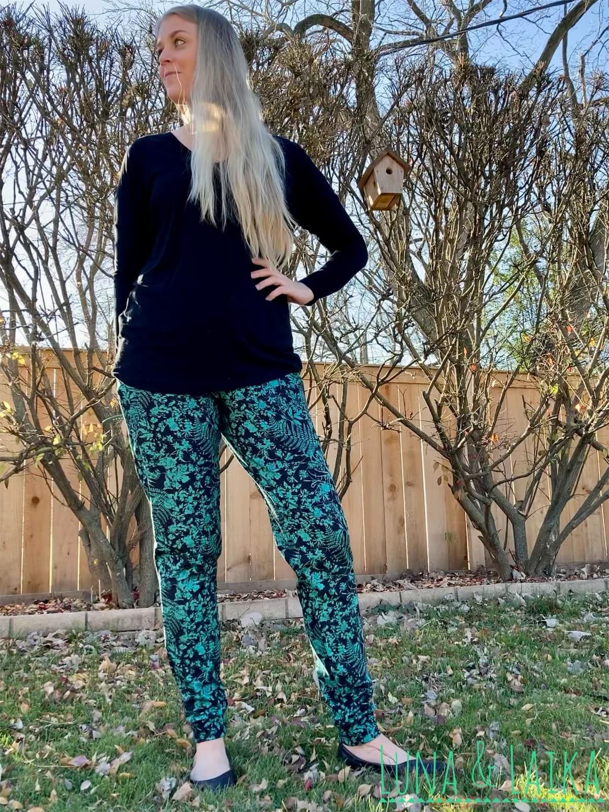 Brushed Jersey: Green Leaves (grainline)