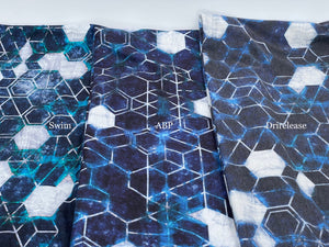 Brushed Jersey: Blue Hexagons