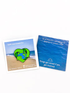 enamel pin, recycle enamel pin, donation, plastic pollution