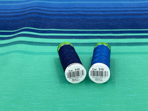 Jersey Knit: Green/Blue Stripes