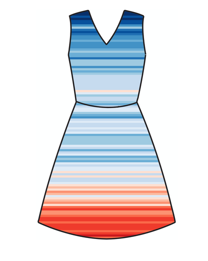 Brushed Jersey: Climate Stripes 1.5 Yard Panel (Flawed)