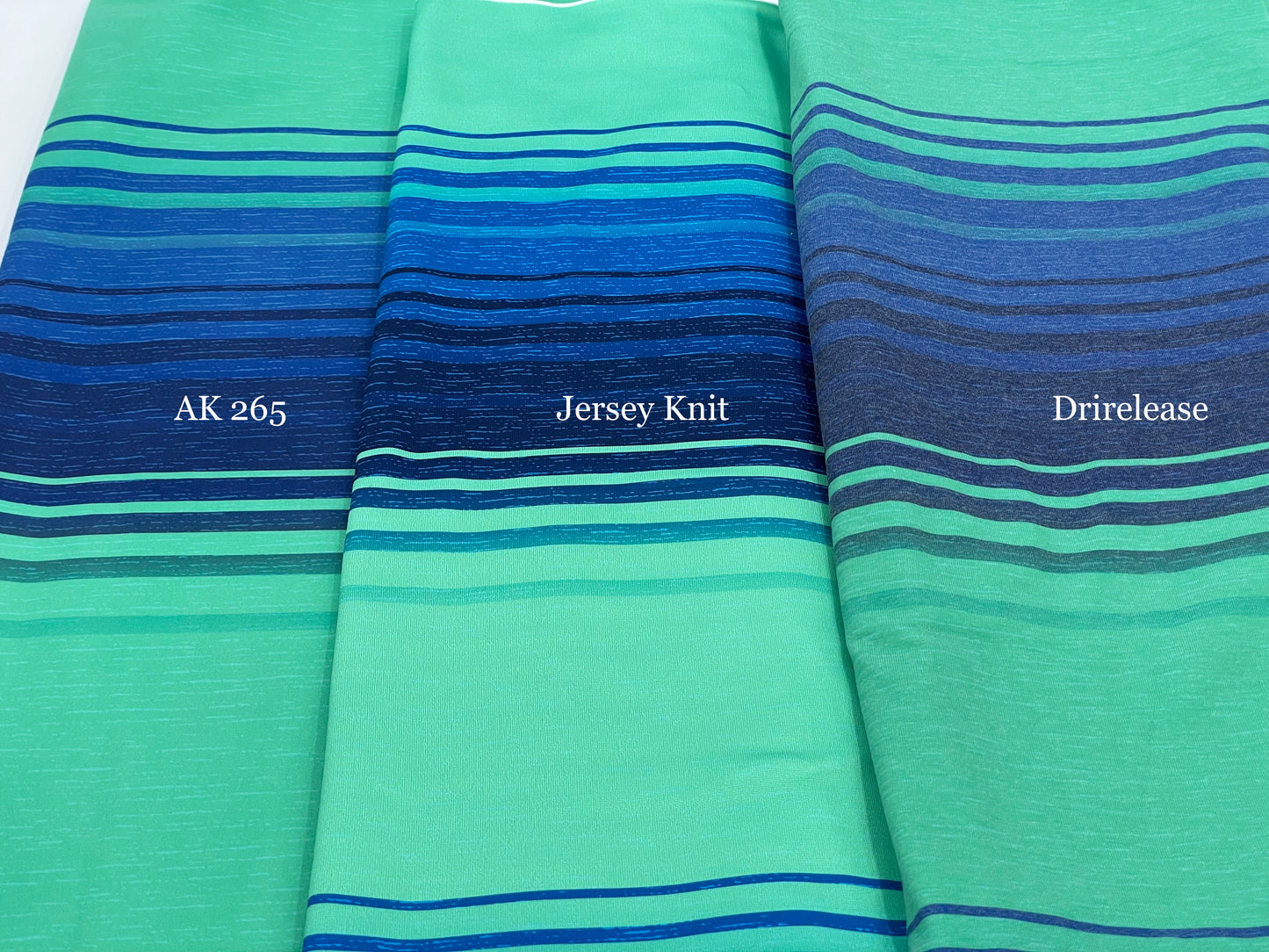 Jersey Knit: Green/Blue Stripes