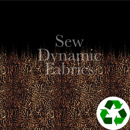 Brushed Jersey: Falling Leopard Border 1.5 Yard Panel (Flaw: small hole)