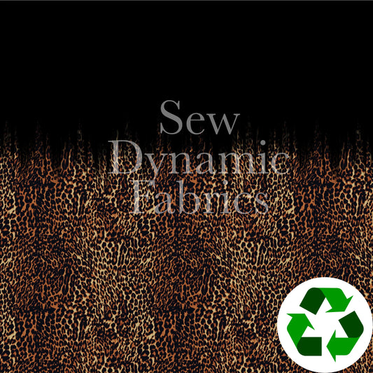 Brushed Jersey: Falling Leopard Border 1.5 Yard Panel (Flaw: small hole)