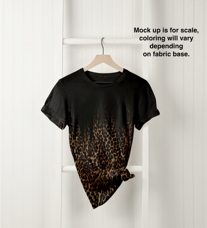 Brushed Jersey: Falling Leopard Border 1.5 Yard Panel (Flaw: small hole)