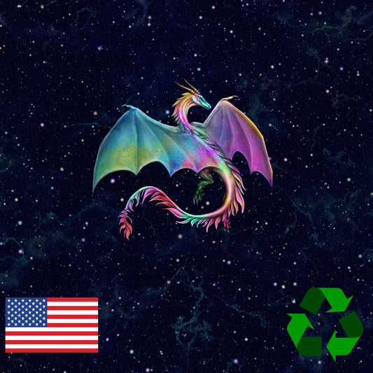 Brushed Jersey:  Small Colorful Dragon Panel (Fat Half)