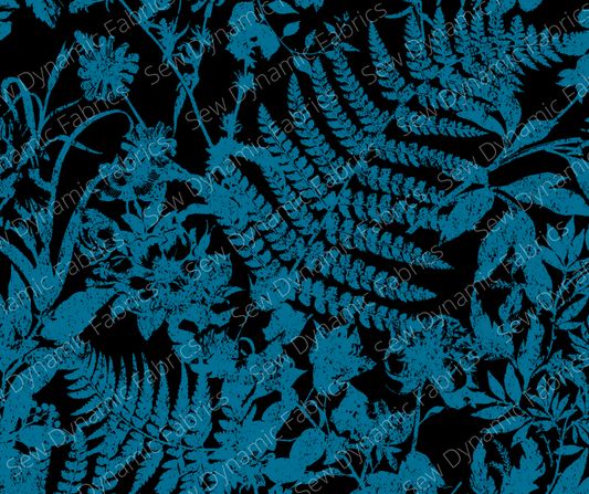 AK 245: Blue Leaves (cross grain)