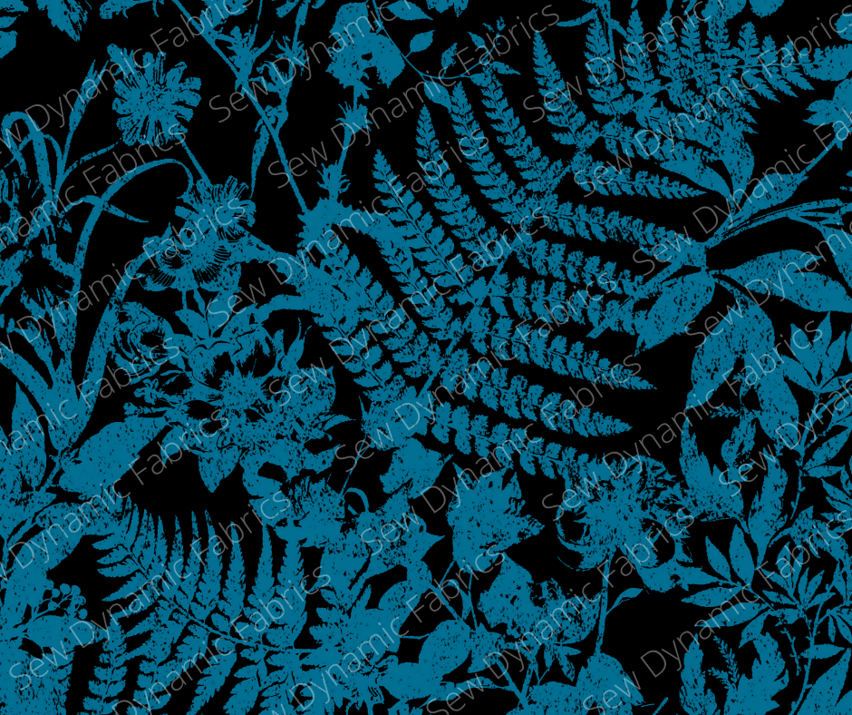 AK 245: Blue Leaves (cross grain)