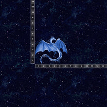 Cargar imagen en el visor de la galería, Brushed Jersey:  Small Blue Dragon Panel (Fat Half)