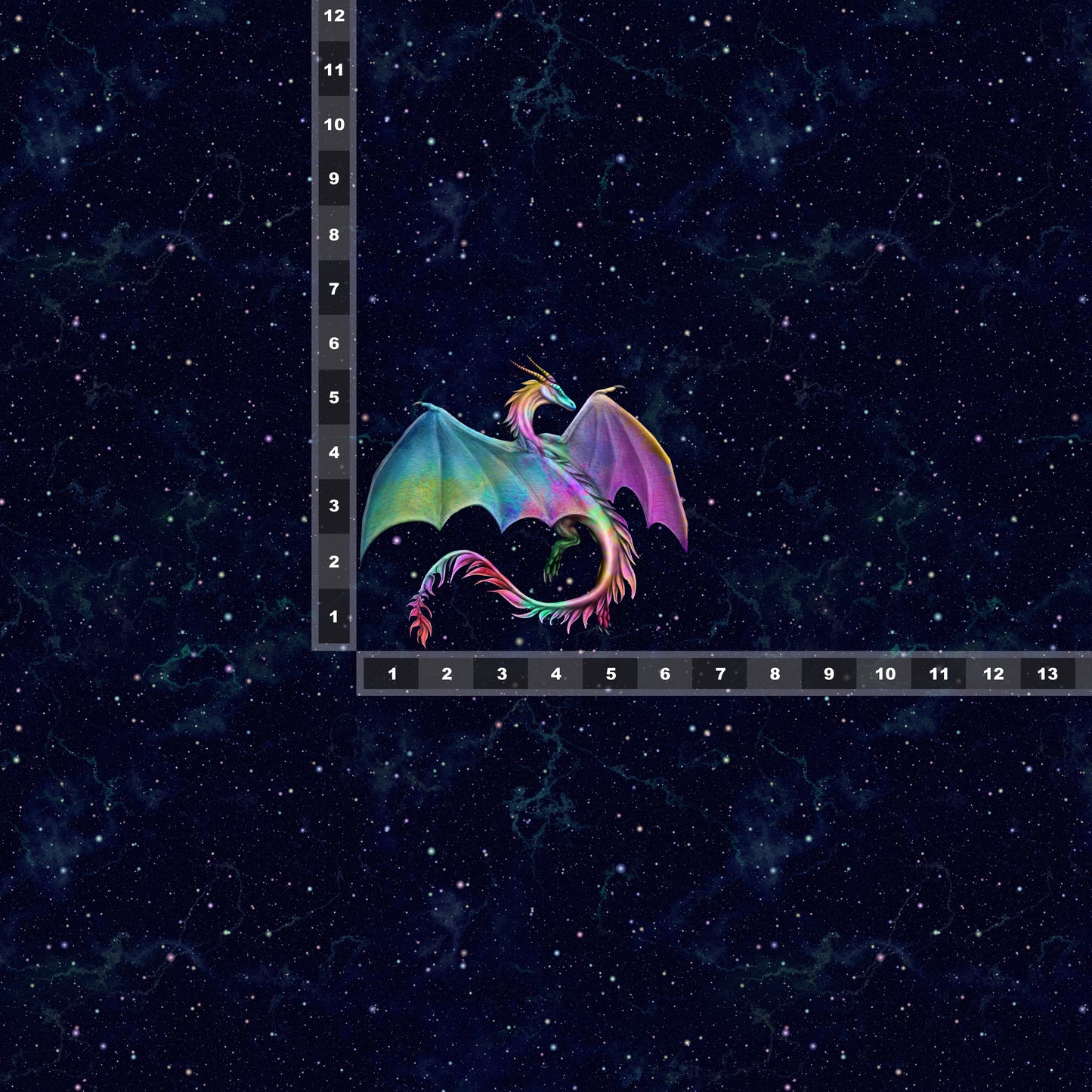 Brushed Jersey:  Small Colorful Dragon Panel (Fat Half)