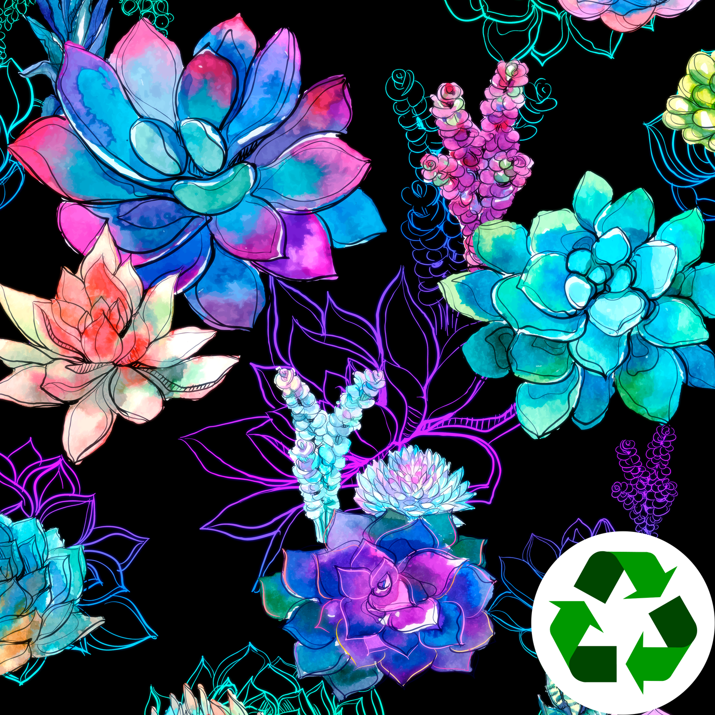 Brushed Jersey: Succulents (New Release)