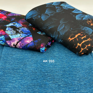 Brushed Jersey: Dark Cyan Printed Woven Texture