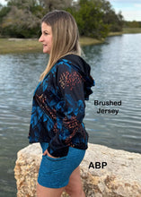 Cargar imagen en el visor de la galería, Brushed Jersey: Dark Cyan Printed Woven Texture
