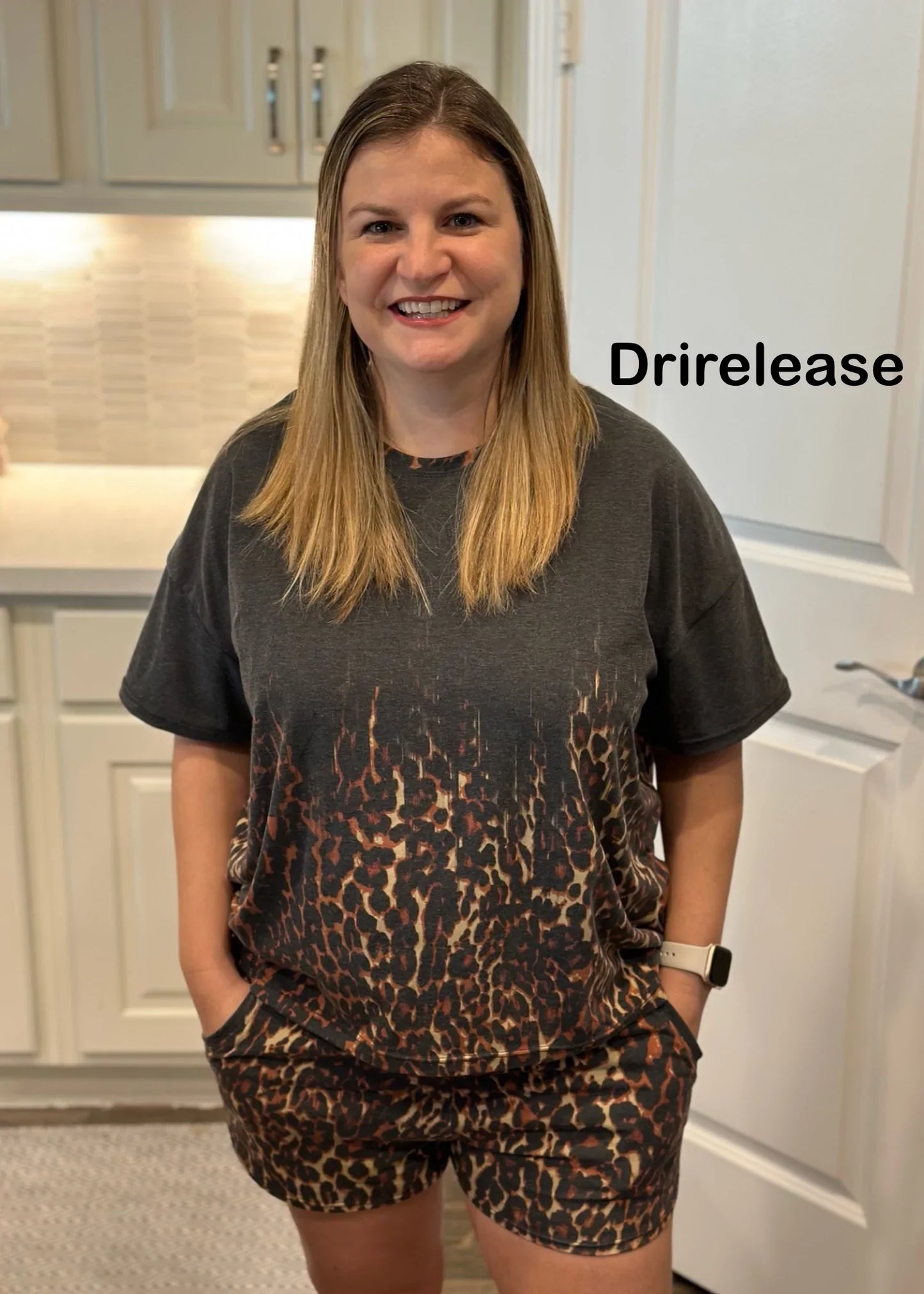 Brushed Jersey: Falling Leopard Border 1.5 Yard Panel (Flaw: small hole)