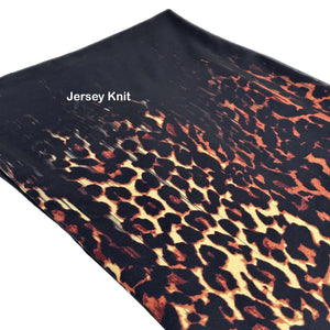 Jersey Knit: Falling Leopard Border 1.5 Yard Panel