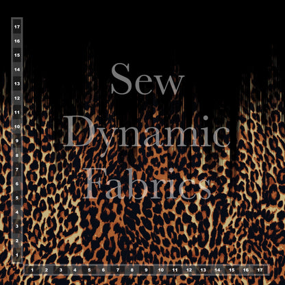 Brushed Jersey: Falling Leopard Border 1.5 Yard Panel (Flaw: small hole)