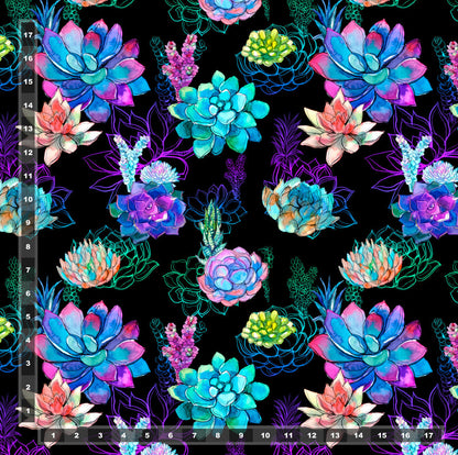 Brushed Jersey: Succulents (New Release)