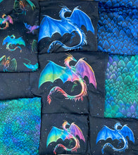 Cargar imagen en el visor de la galería, Brushed Jersey:  Small Blue Dragon Panel (Fat Half)