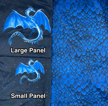 Cargar imagen en el visor de la galería, Brushed Jersey:  Small Blue Dragon Panel (Fat Half)