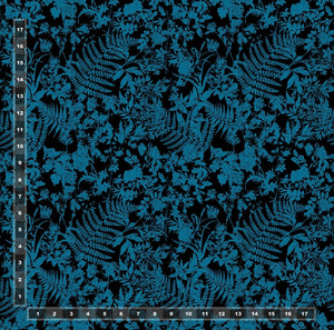 AK 245: Blue Leaves (cross grain)