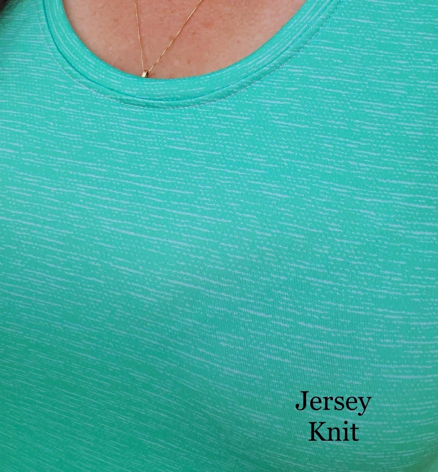 Brushed Jersey: Mint Printed Woven Texture