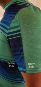 Jersey Knit: Green/Blue Stripes