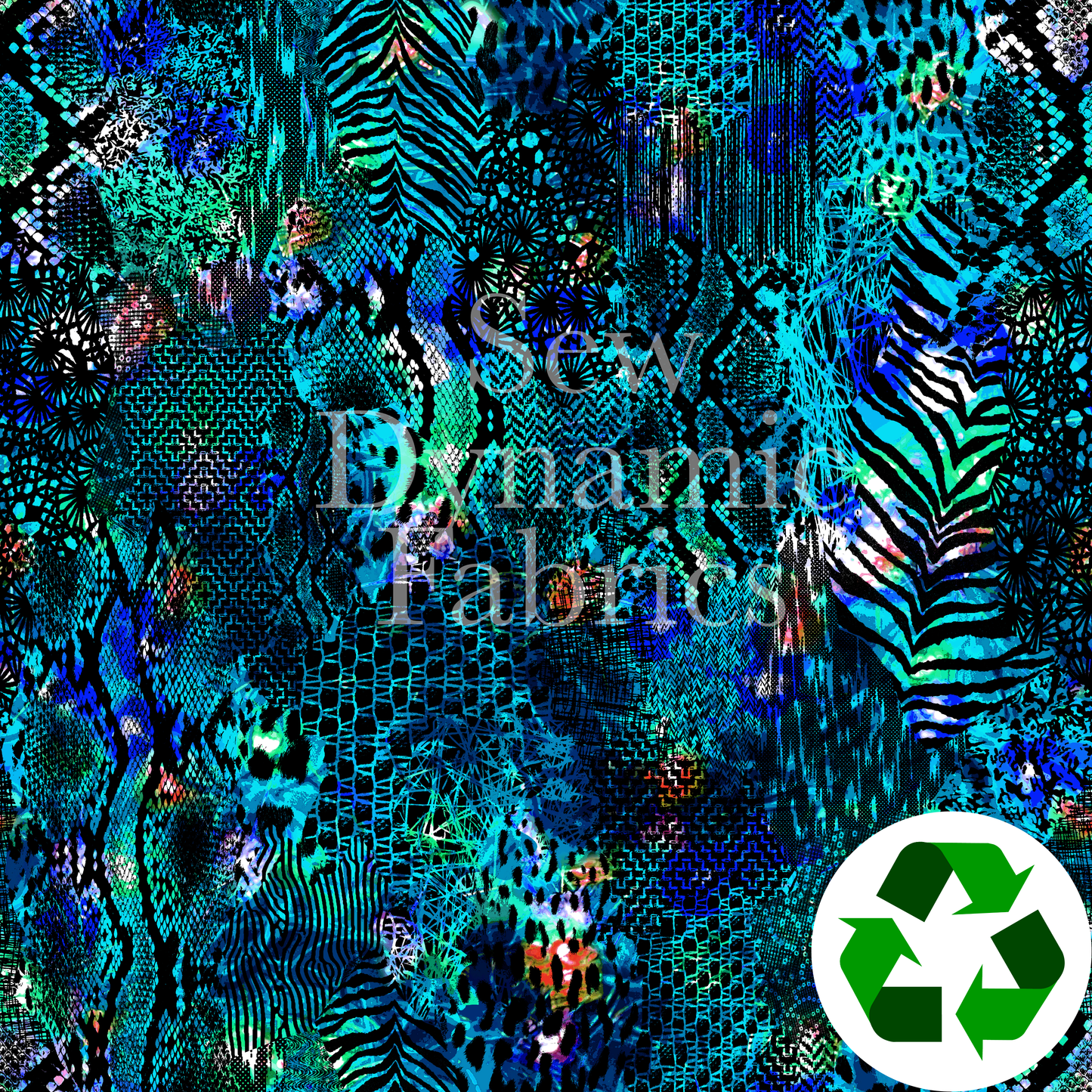 Jersey Knit: Digital Jungle (Remnant: 17")